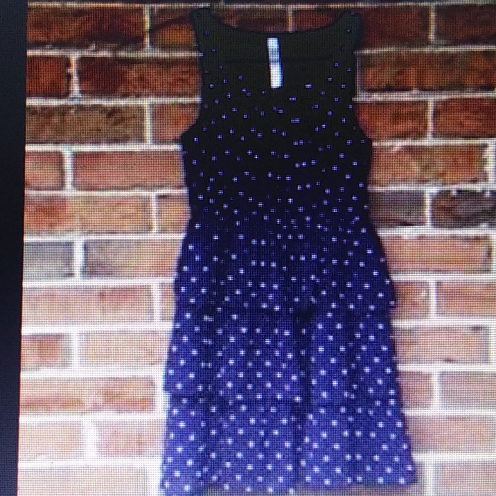 Cherokee Girls Navy Polka Dot Dress